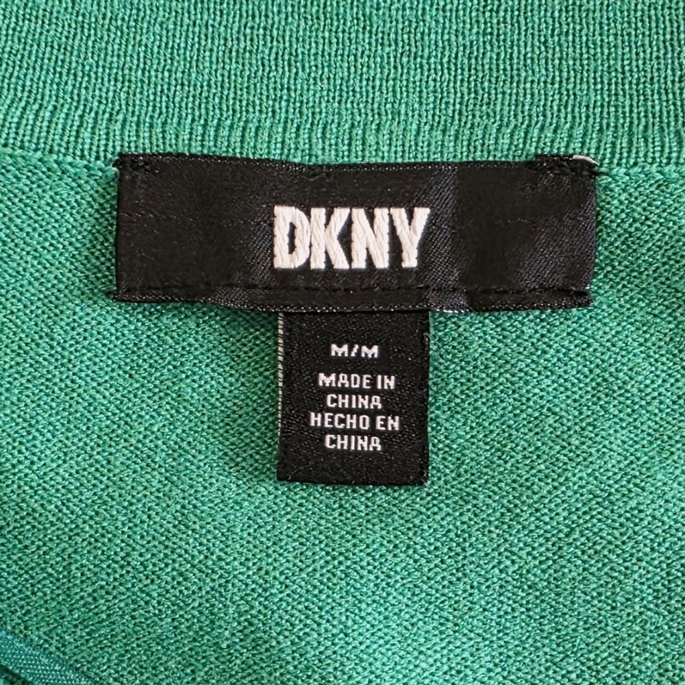 DKNY Kelly Green Collared Sleeveless Sweater Size M - Picture 4 of 6